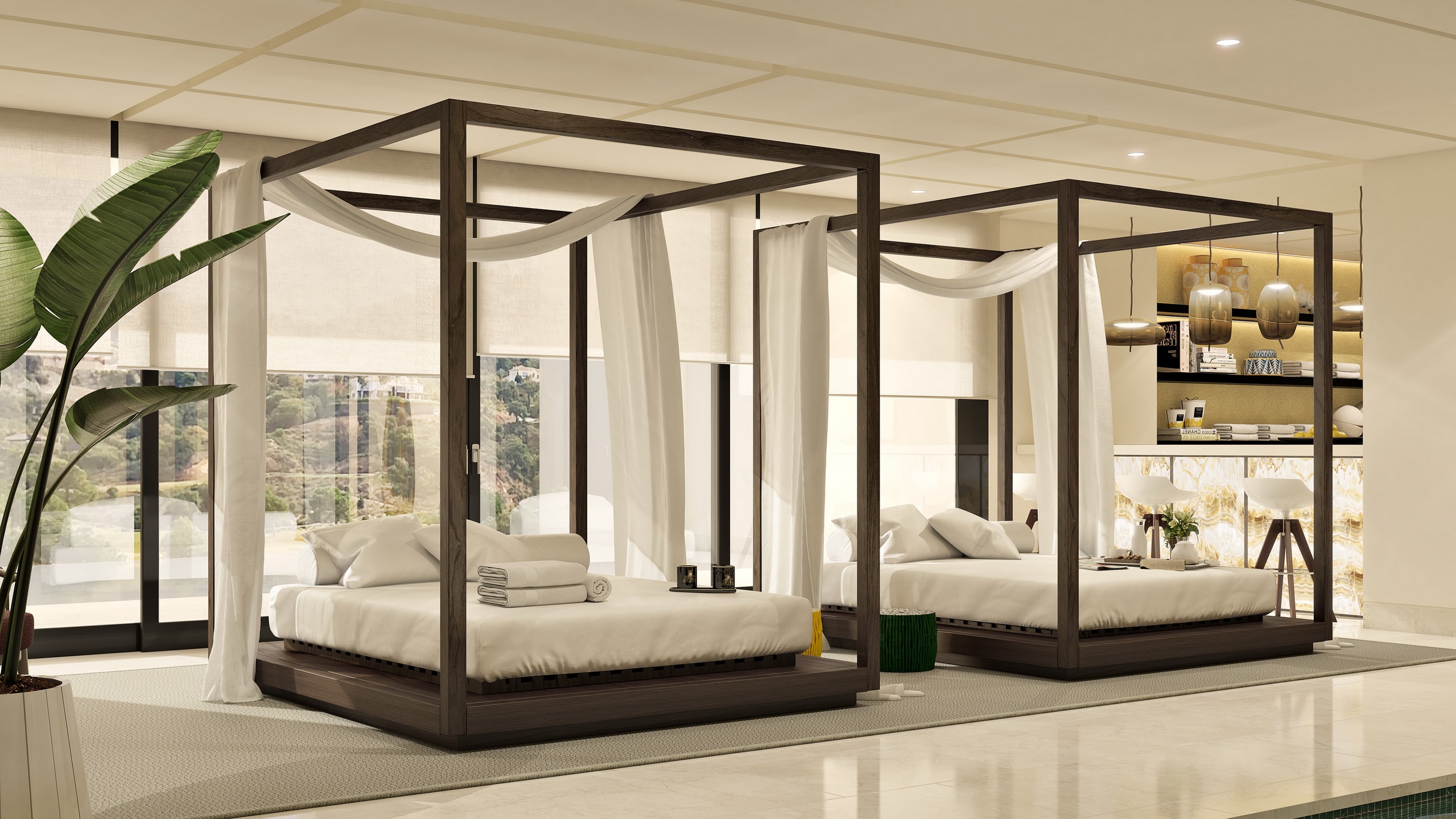 chill out with beds inside the house